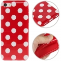 Чехол накладка Dot TPU Case для iPhone 5C (красный с белым)